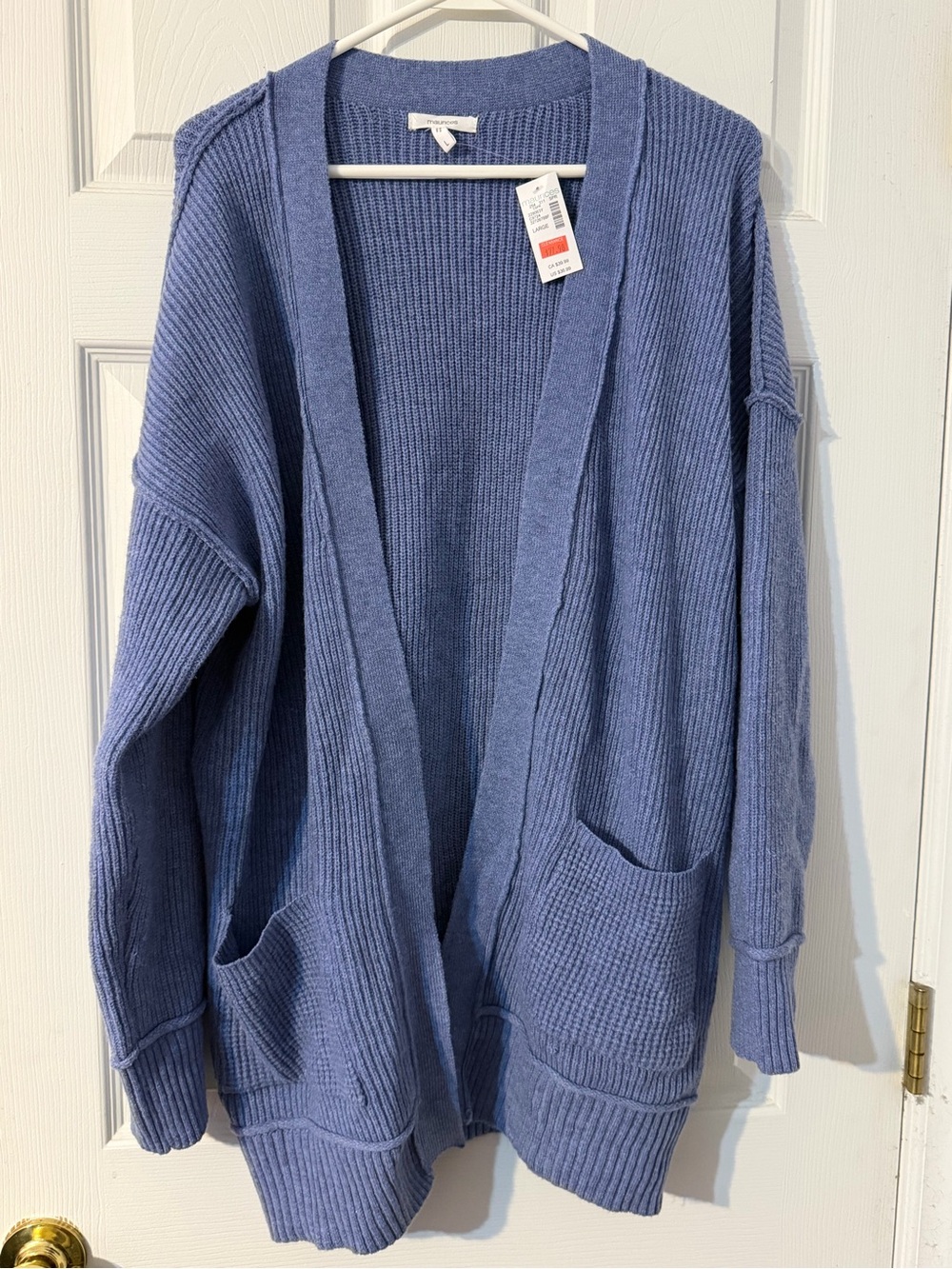 New w/ Tags Women’s Maurice’s Blue Open Front Cardigan Sweater Size Large